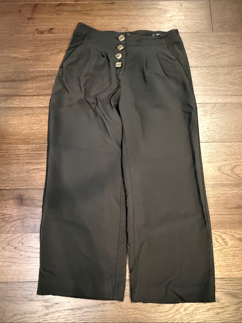 LOFT Green High Waist Wide Leg Sailor Pants Button Front Size 2P - C61-126